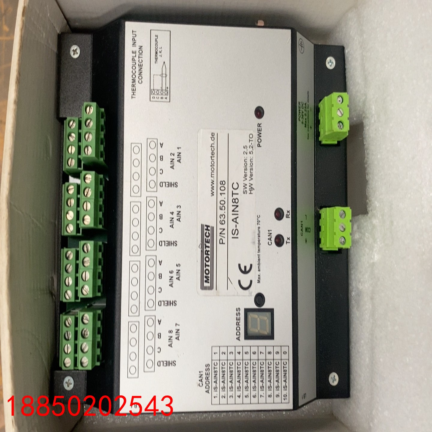 【请询价】MOTORTECH IS-AIN8TC模拟量输入扩展模块型