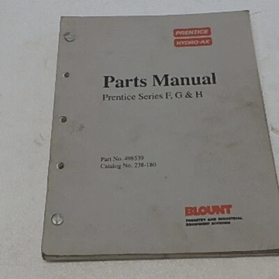 HYDROAX PRENTICE F G H LOADER PARTS MANUAL