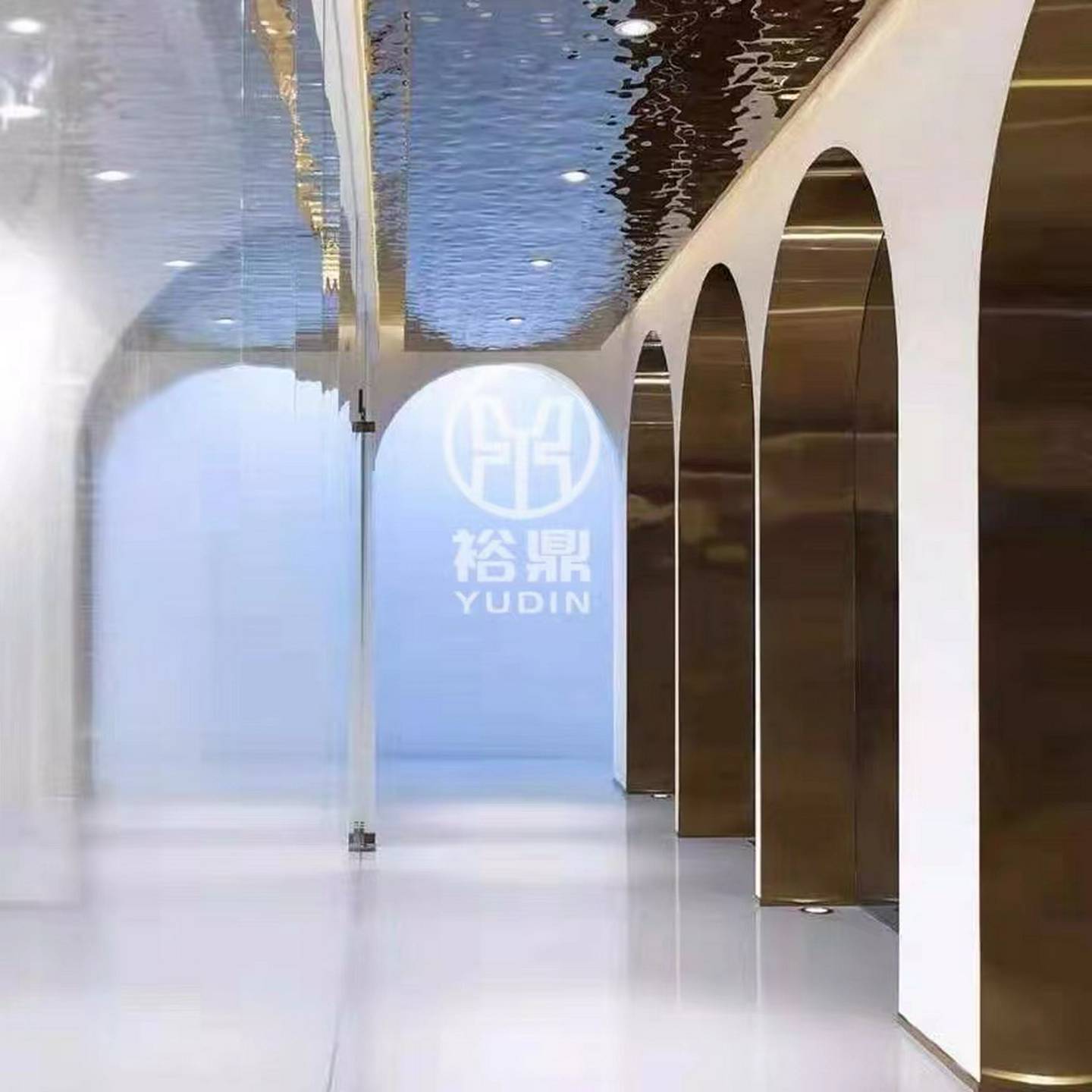 定制弧形不锈钢门套半圆形包边半圆线槽悬吊式天花板装饰条圆弧收