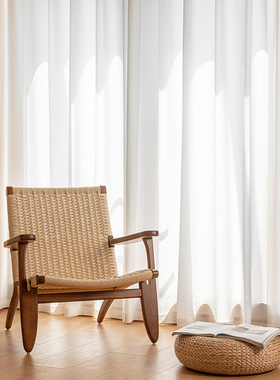 透光不透人白色纱帘客厅卧室飘窗阳台纱小清新幻影纱白纱窗纱