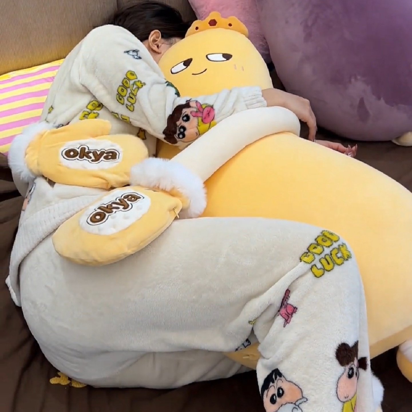 黄色芒果可爱女生夹腿睡觉孕妇安抚拍拍玩偶抱枕哄睡拍打神器,玩具/童车/益智/积木/模型,手偶/安抚玩偶,淘宝优惠券,粉丝福利购,淘宝优惠卷