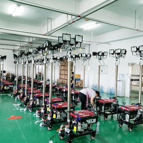 防汛移动升降应急工程照明车带发电机SFW6110B照明装置气动灯塔