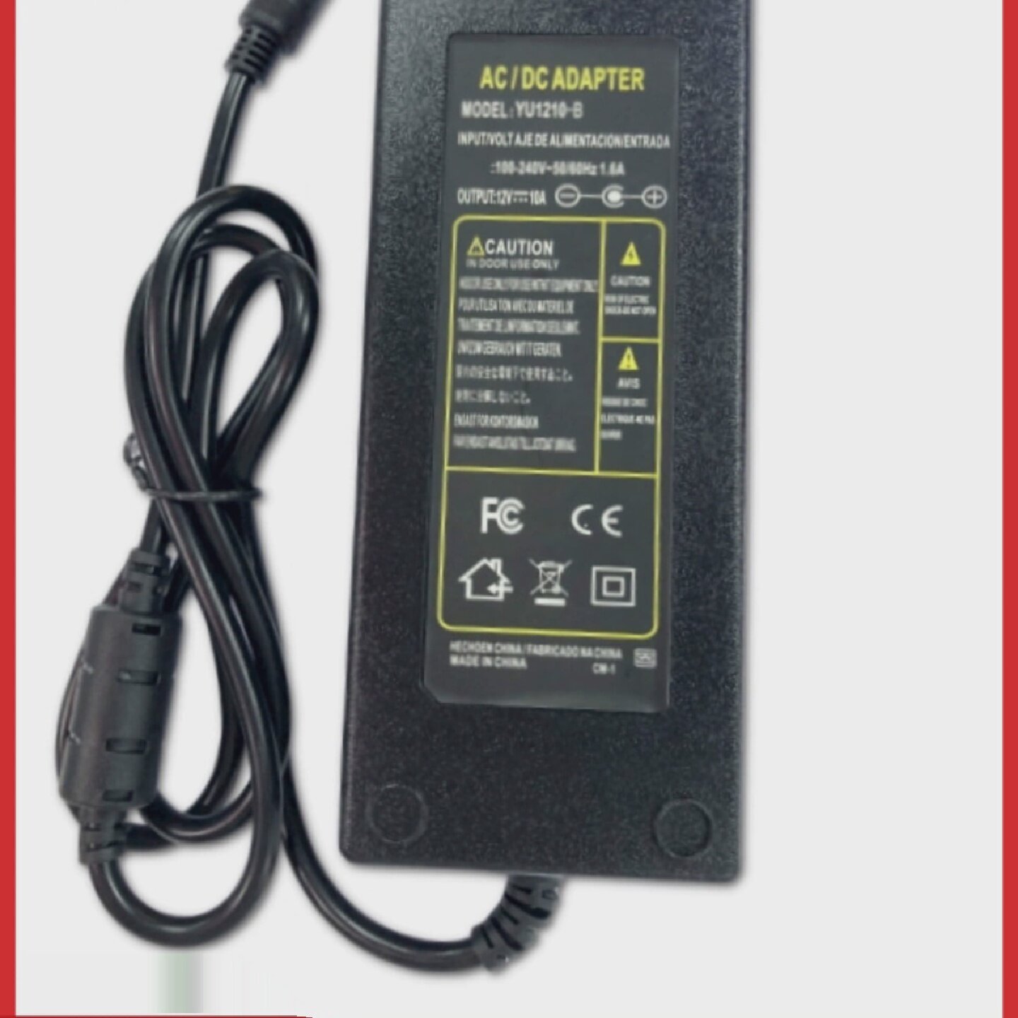 AC100-240V宽电压输入转直流12V10A足功率DC接口5525直头YU1210-B
