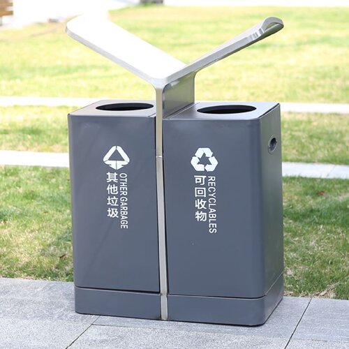 户外垃圾桶不锈钢室外果皮箱环卫园林小区公园景区分类垃圾箱定制