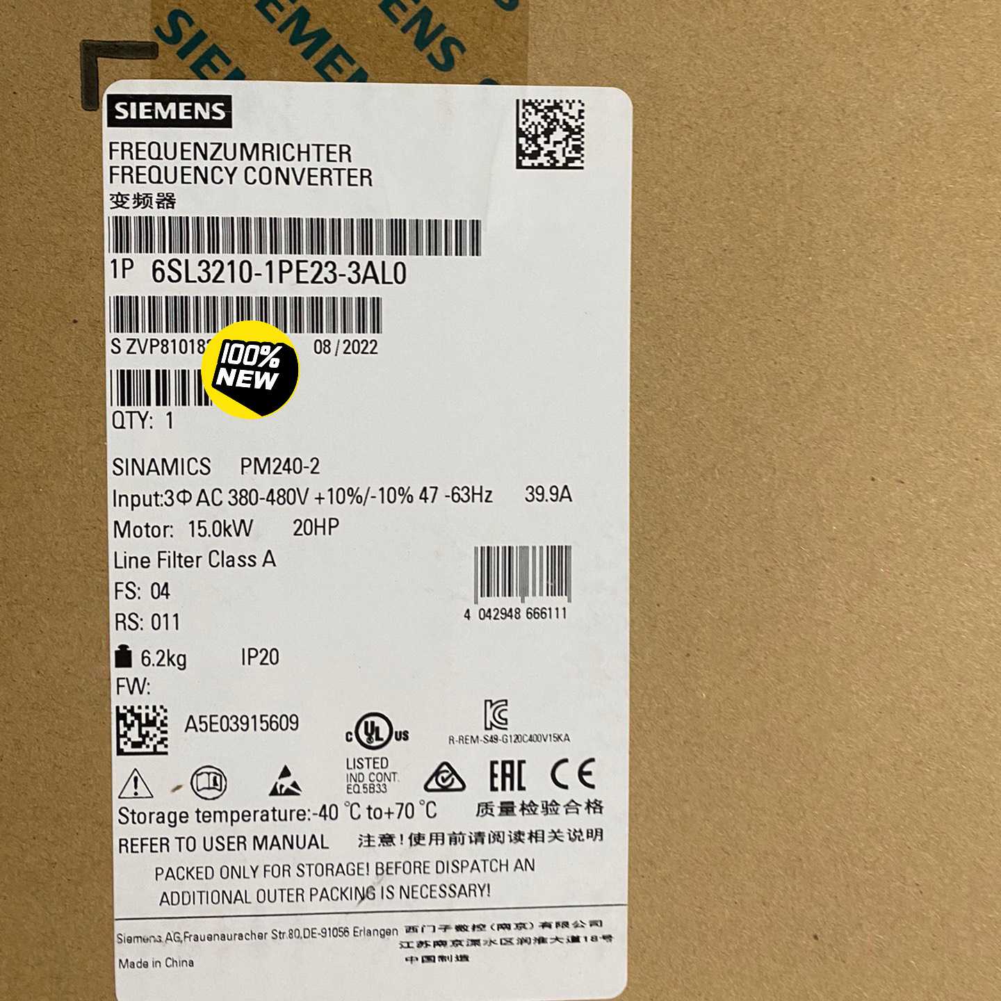 6SL32101PE233AL0PM240-2功率模块询价