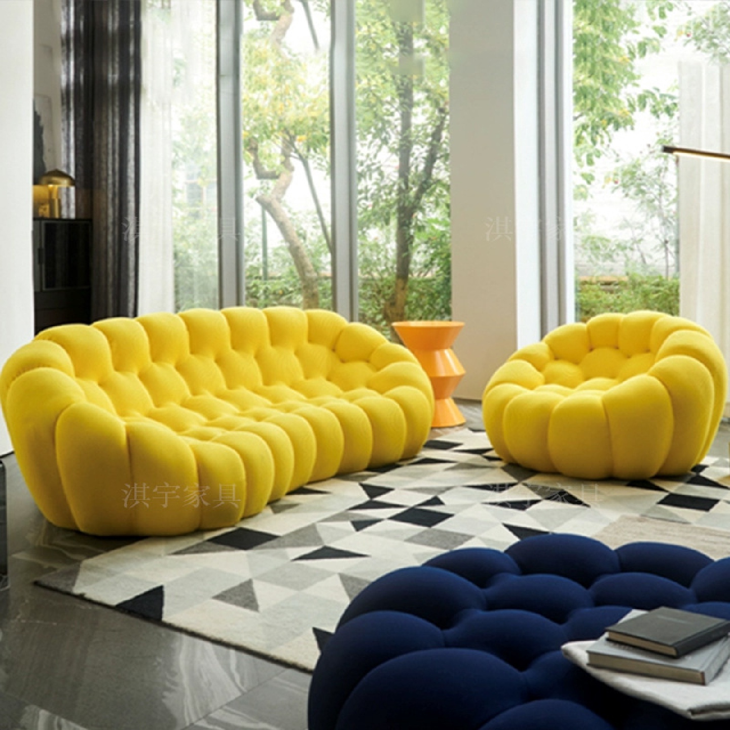 淇宇现代简约弧形沙发罗奇堡网红异形沙发北欧客厅酒店设计师家具