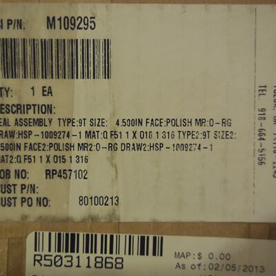 Nuovo John Crane M109295 Guarnizione Assy. Tipo 9T