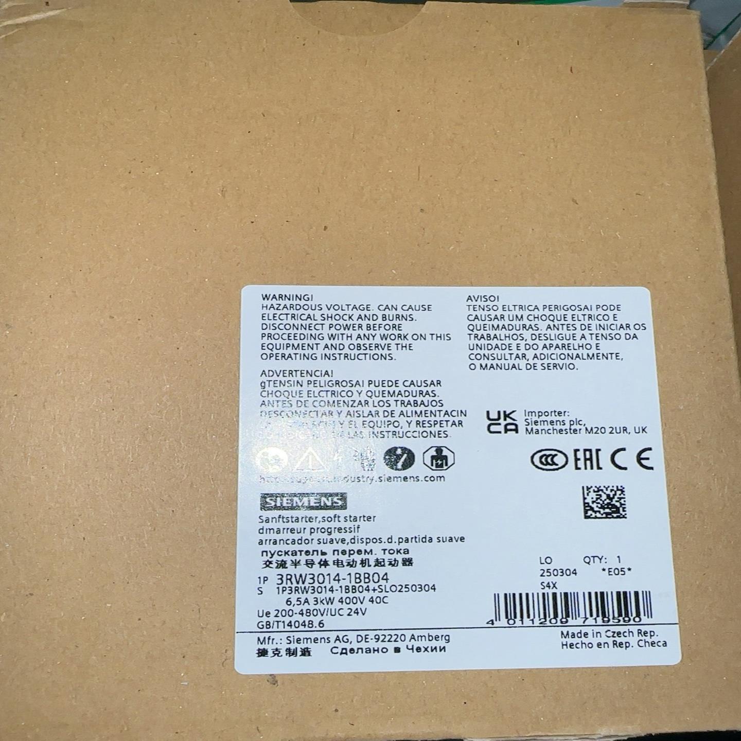 西门子软启动器3RW3014-1BB04，全新原装正品，捷克--议价商品