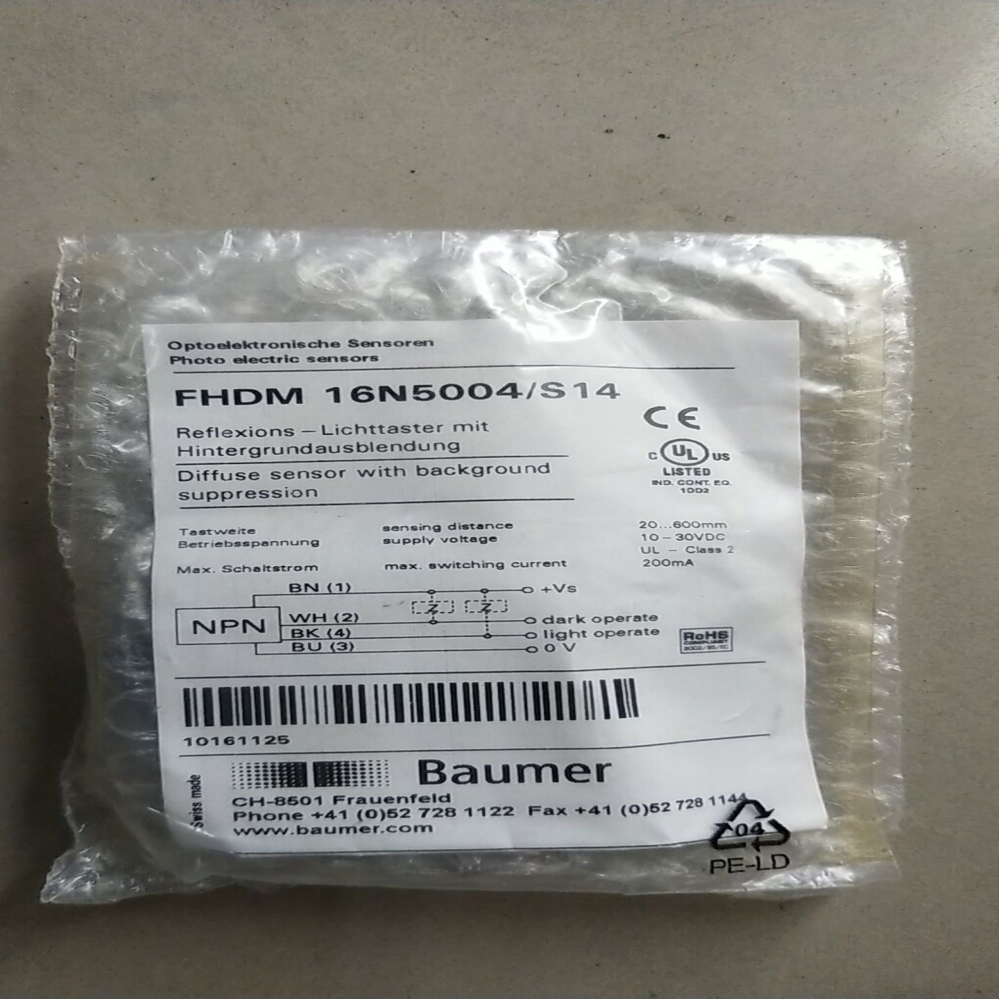 售前询价全新原装正品宝盟 BAUMER FHDM 16N5004S14 现货*