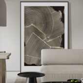 肌理侘寂风黑白抽象日式 饰画玄关画过道走廊挂画 巨幅落地画客厅装