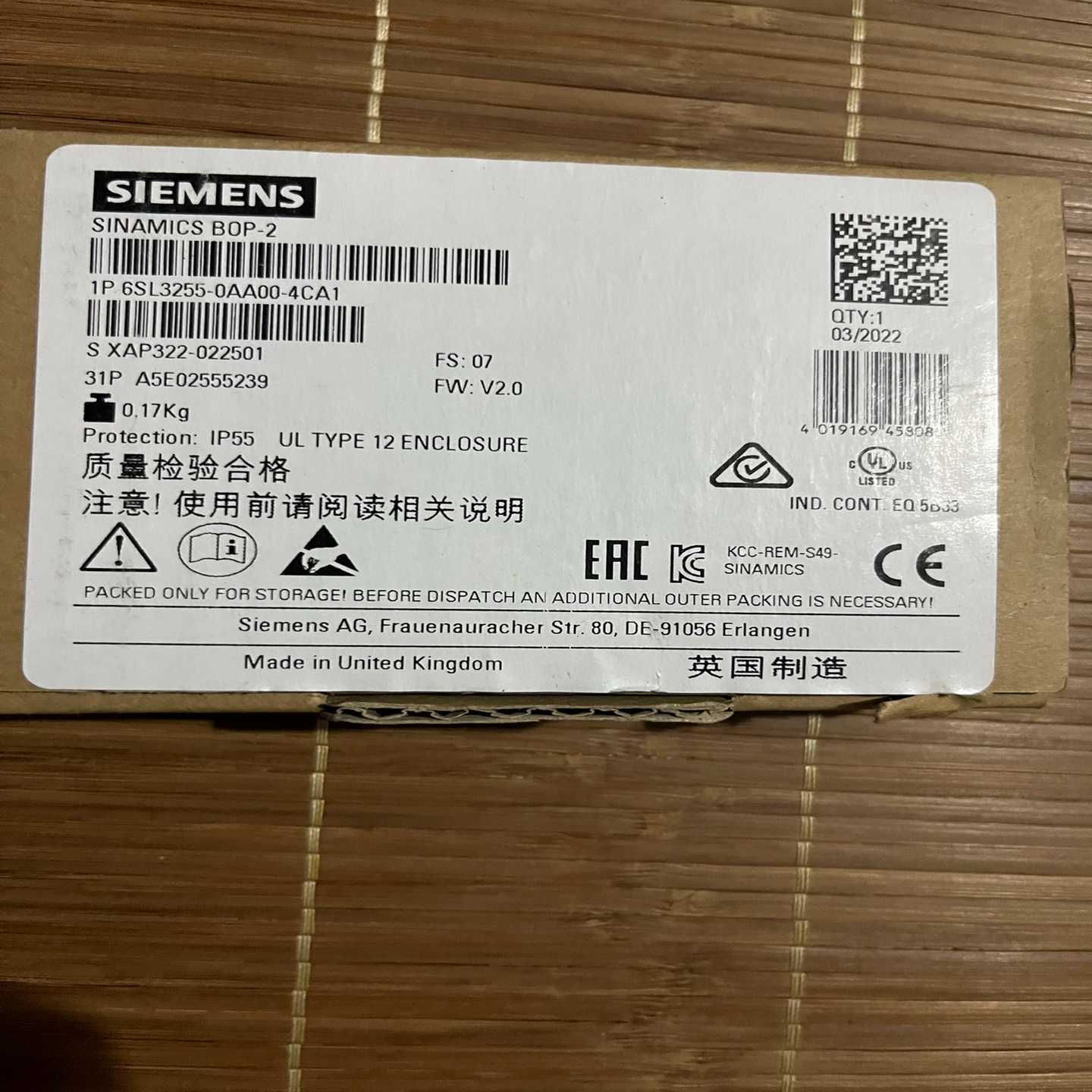 6SL3255-0AA00-4CA1G120/G120~询价