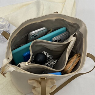 夹层大包包女2025新款潮春夏时尚托特包百搭大容量单肩包通勤包