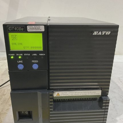 SATO GT408E BAR CODE PRINTER 240V 1.5A 5060 HZ U3S
