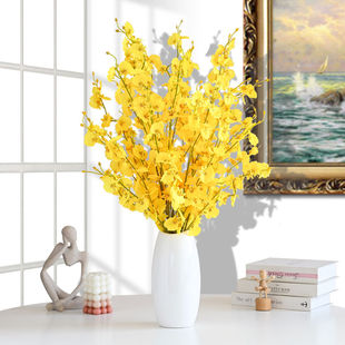 黄色跳舞兰仿真花假花摆设干花家居客厅餐桌花电视柜装饰花艺