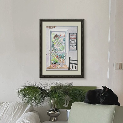 Emily·Sutton 中古简约风客厅装饰画美式覆古卧室挂画艺术壁画