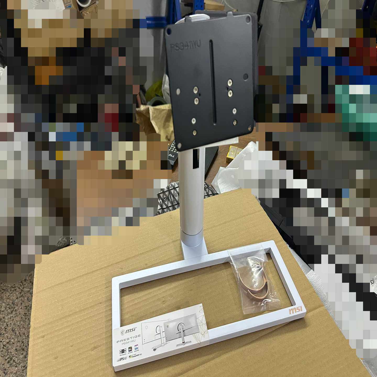 微星PS341WU显示器原装底座支架，白色铝合金材质，全新未--议价