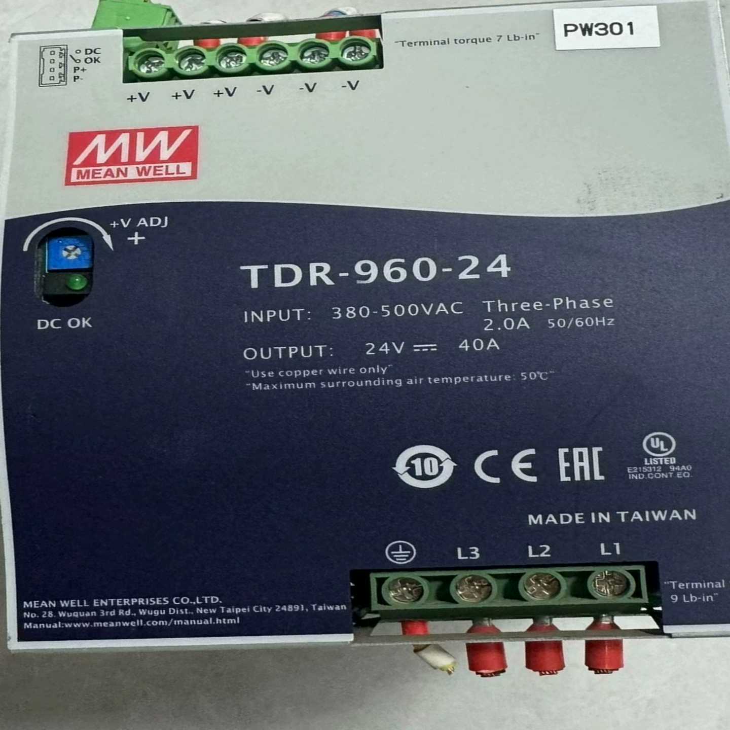 明纬TDR-960-24 台湾明纬960W24V40A ~询价
