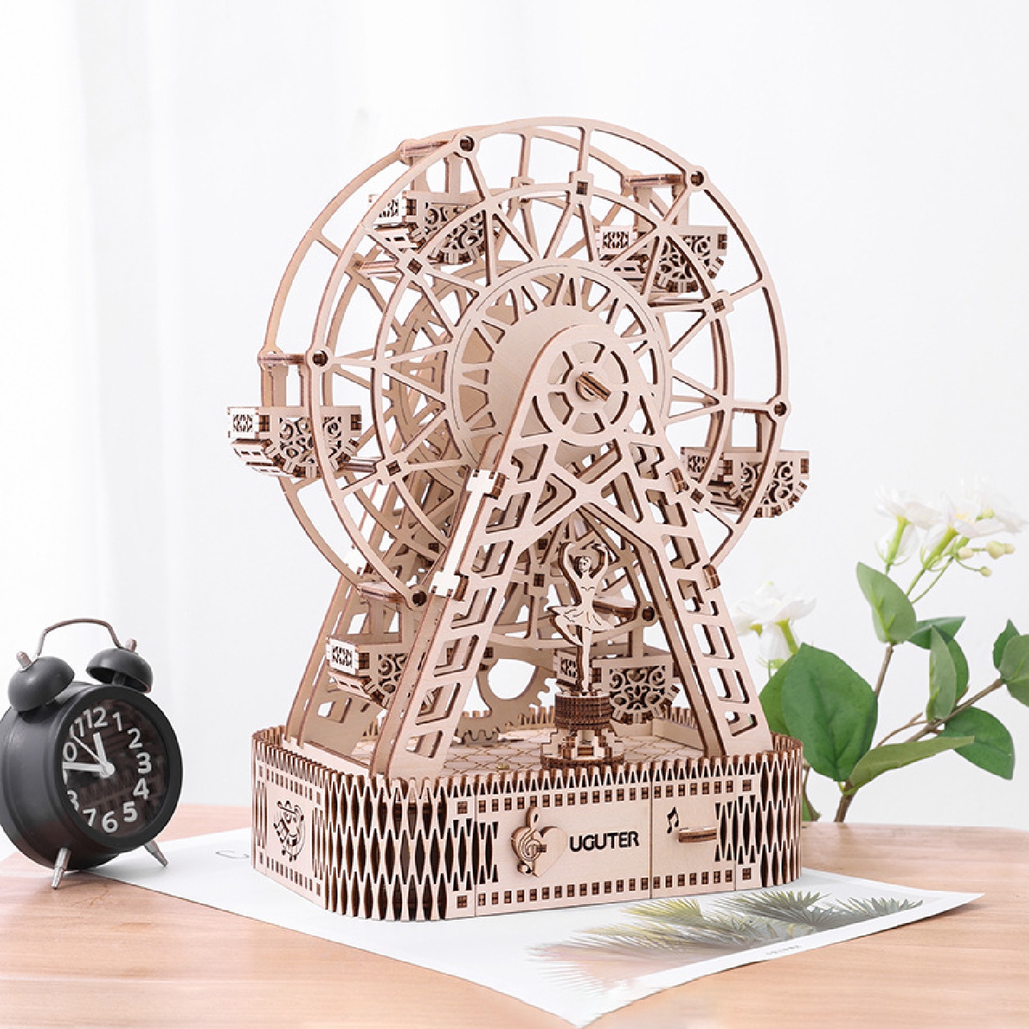 3D立体拼图高难度拼装摩天轮木质模型创意手工拼装八音盒送男女生