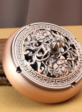 黄铜烟灰缸摆件办公室客厅书房纯铜香炉盘香炉熏香炉铜器地摊批发