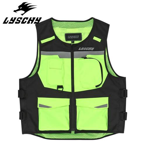 LYSCHY雷翅摩托车骑行马甲可调节背心反光衣防摔耐磨摩旅通勤男女