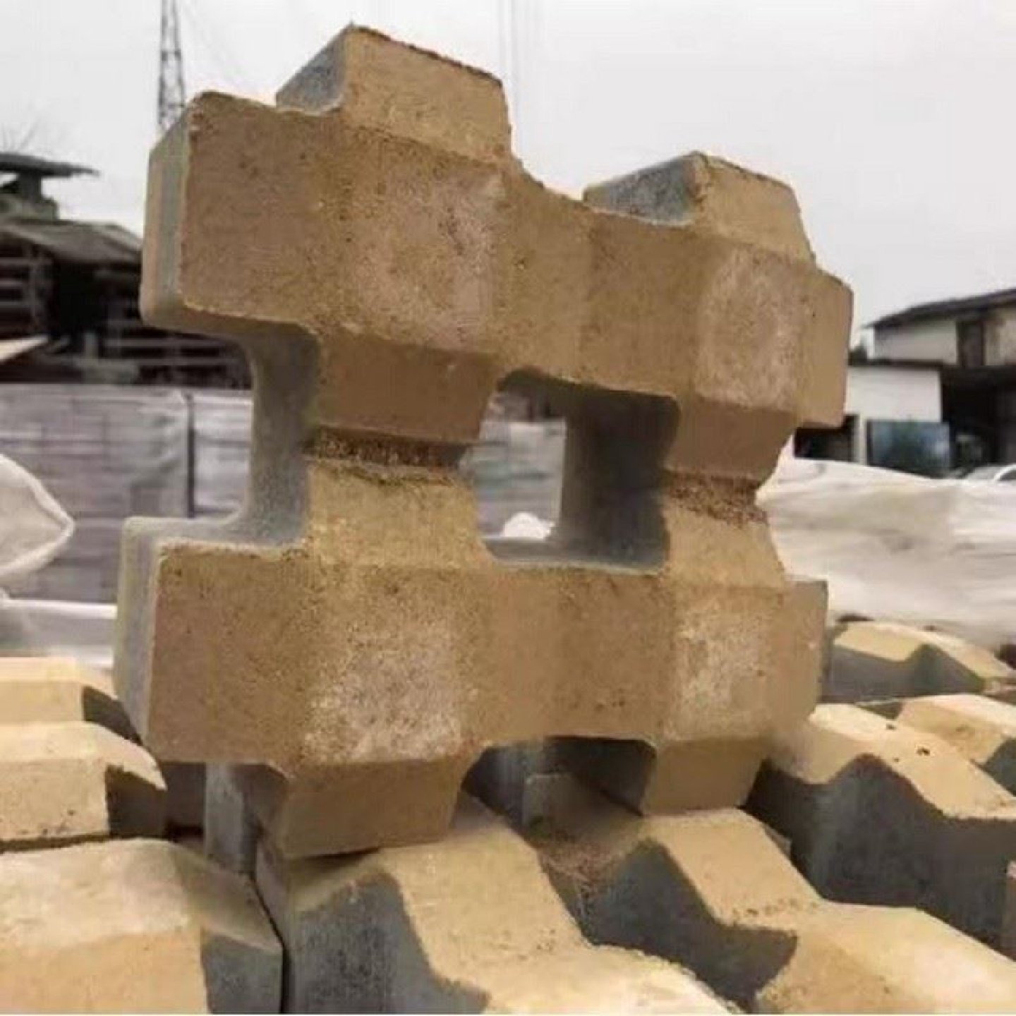 烧结井字形植草砖户外停车场草坪砖陶土砖烧结砖通体透水砖劈开砖,基础建材,透水砖,淘宝优惠券,粉丝福利购,淘宝优惠卷