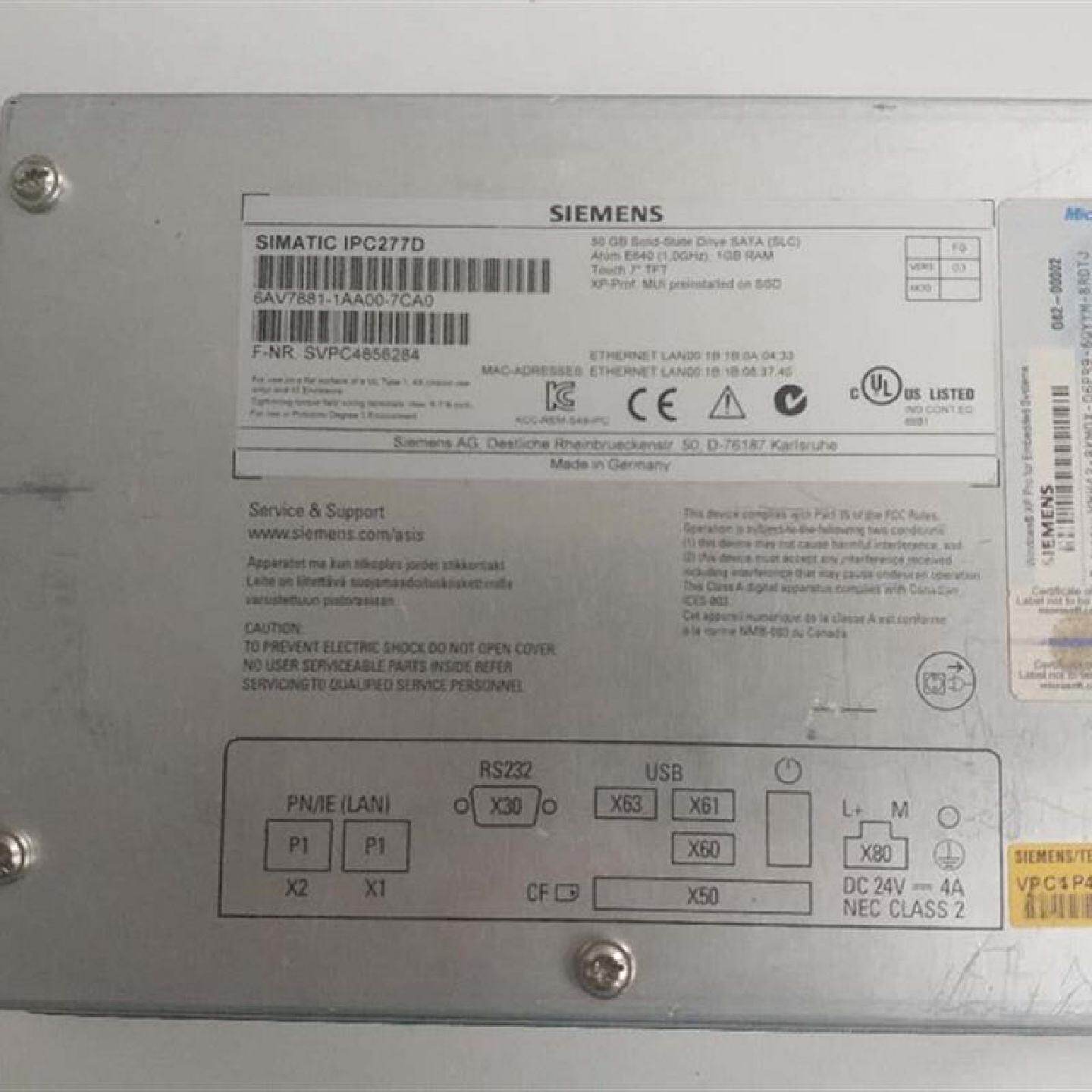 议价议价SIENEMS西门子 IPC277D 6AV7881-1AA00-7CA0 外壳及液晶