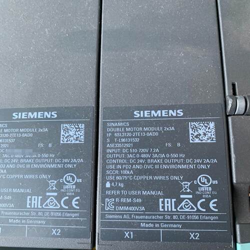 议价西门子SINAMICS双电机模块型号6SL3120-2TE
