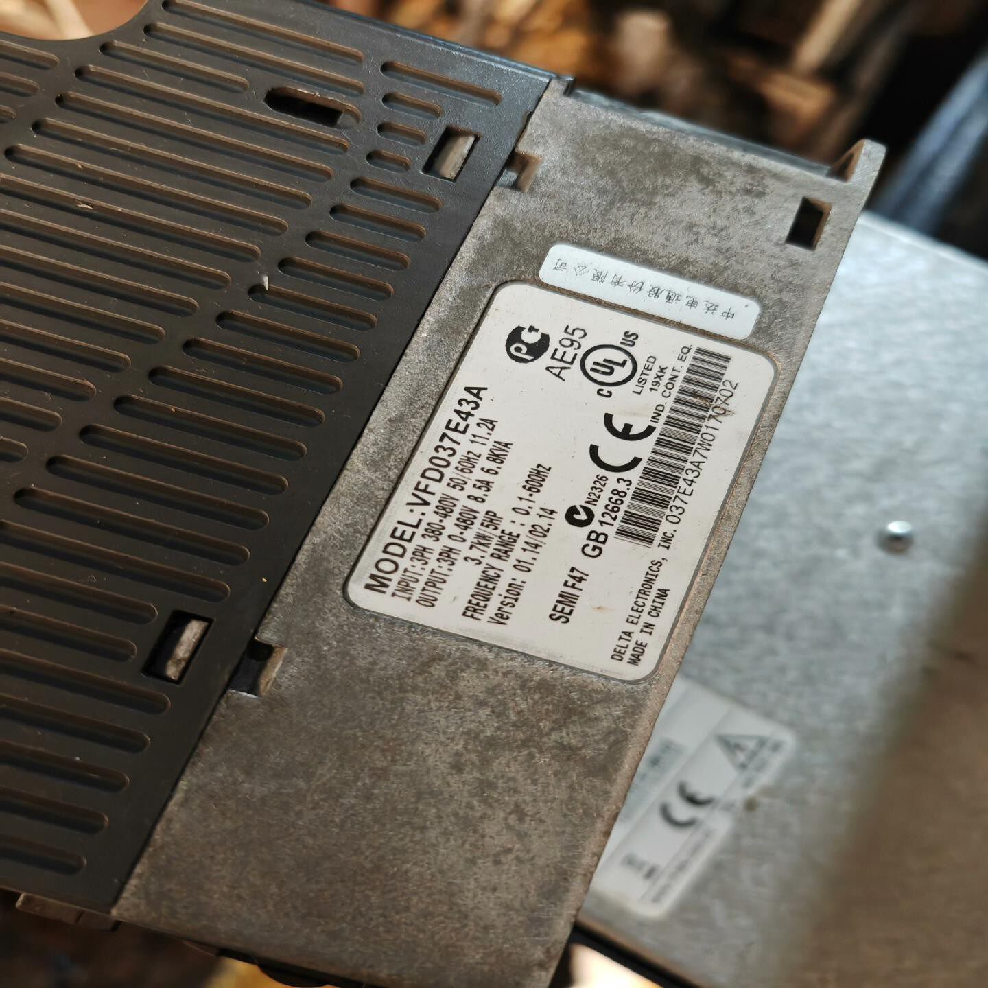 台达变频器VFD037E43A功率3.7kw380v2台--议价商品