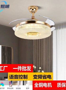 隐形风扇灯吊扇灯电扇家用餐厅客厅2024新款一体现代简约吸顶吊灯