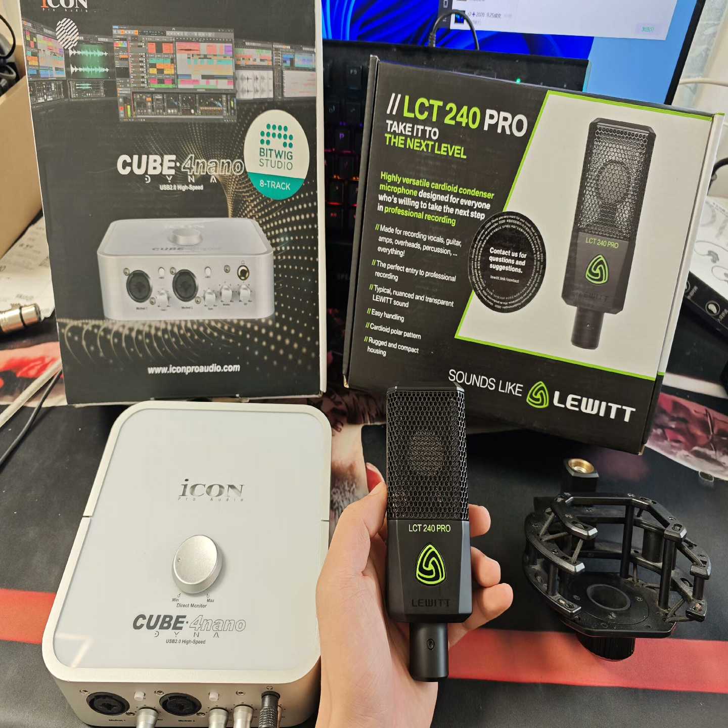 用了俩月！一套包邮，艾肯4nano声卡莱维特240pro电--议价商品