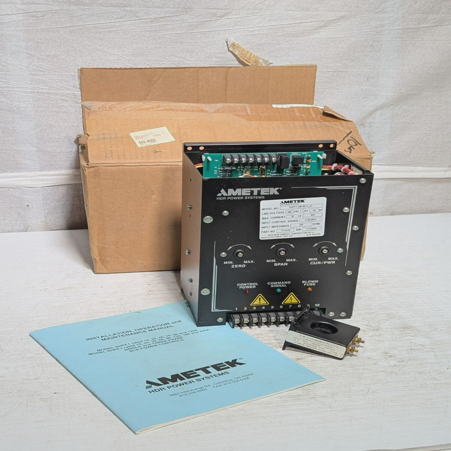 AmetekSHPF1-480-40-CL-01SCR电源控制480VAC1PH40A4-20m