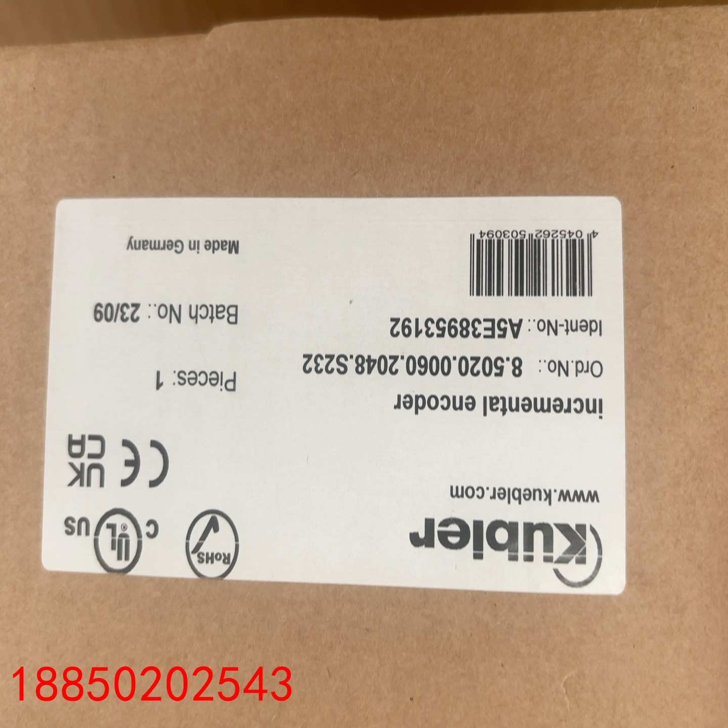 【请询价】德国原装Kubler库伯勒增量编码器 850200060