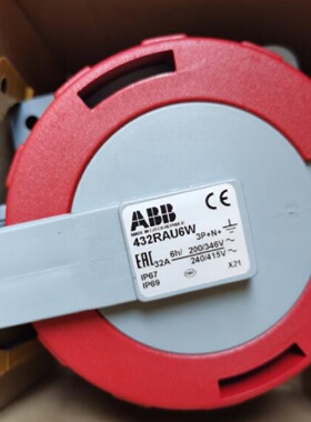 议价原装ABB五极暗装斜体工业插座  432RAU6W   32A  346-415V  I