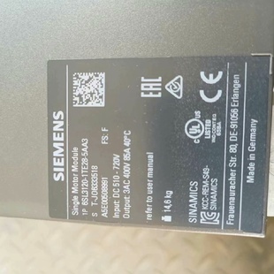 西门子6SL31201TE285AA3如图 议价