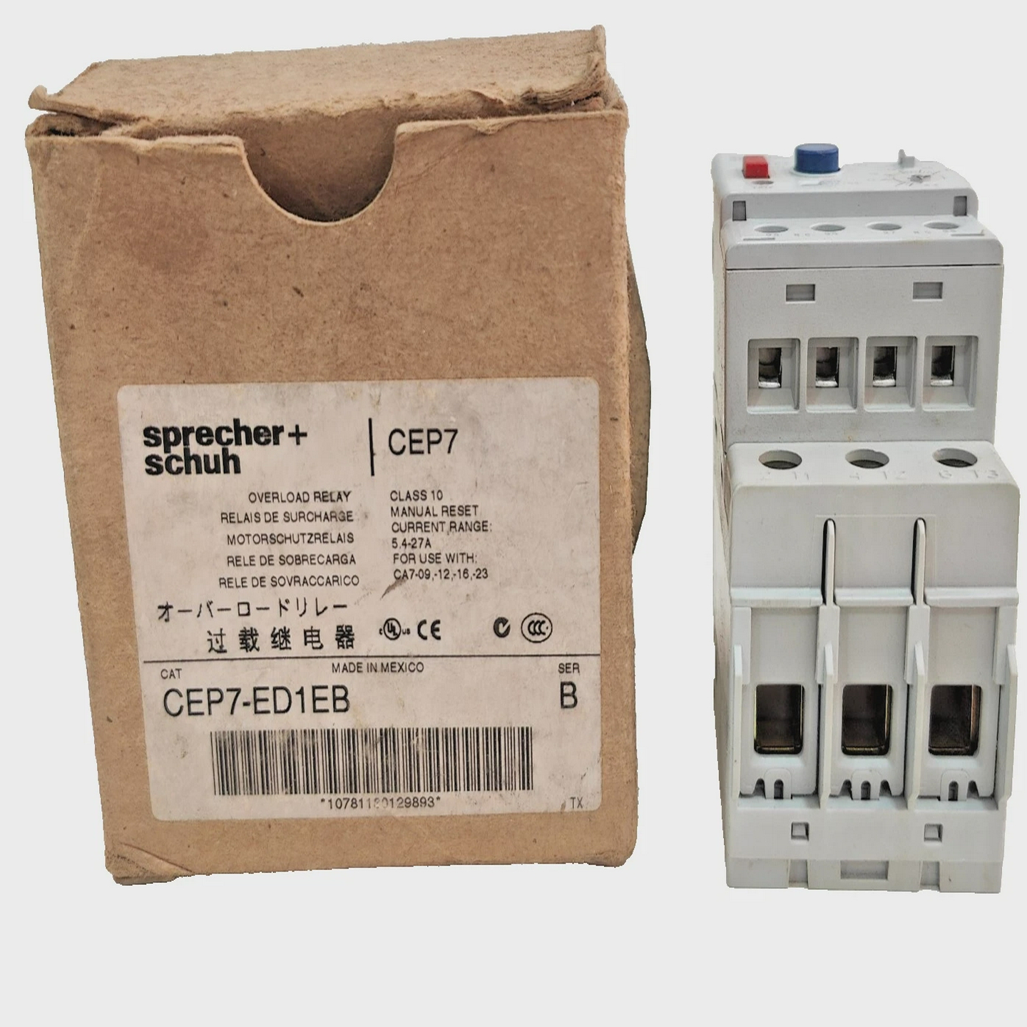 *带盒*SprecherSchuhCEP7-ED1EB过载继电器5.4-27A