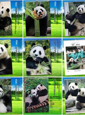 大熊猫挂历福宝2026年台历定制花花萌兰渝可渝爱小奇迹飞云台历