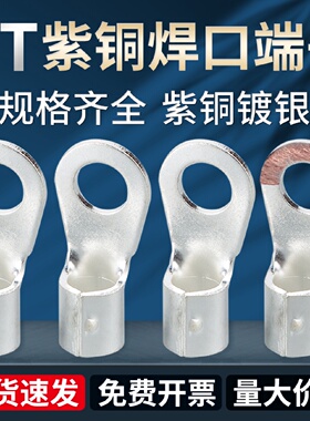 OT紫铜冷压接线端子铜鼻子圆形裸线耳接头1.52.5461016平方