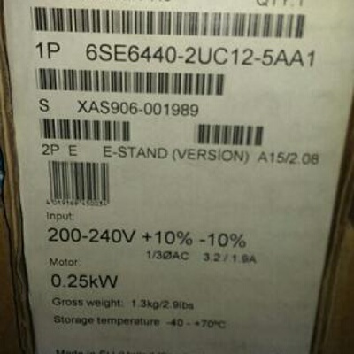 议价1P 6SE6440-2UC12-5AA1西门子0.25kW MICROMASTER 440变频器