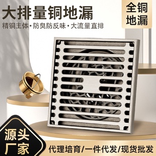 大排量铜地漏卫生间淋浴房排水防臭器厨房下水道防反味家用地漏