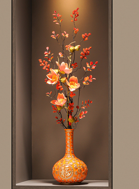 百福花瓶入户玄关摆件高档客厅竖高壁龛寓意好的装饰乔迁新居礼物