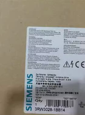议价3RW3028-1BB14西门子软起动器S038A18.5kW/400V 3RW30281BB14