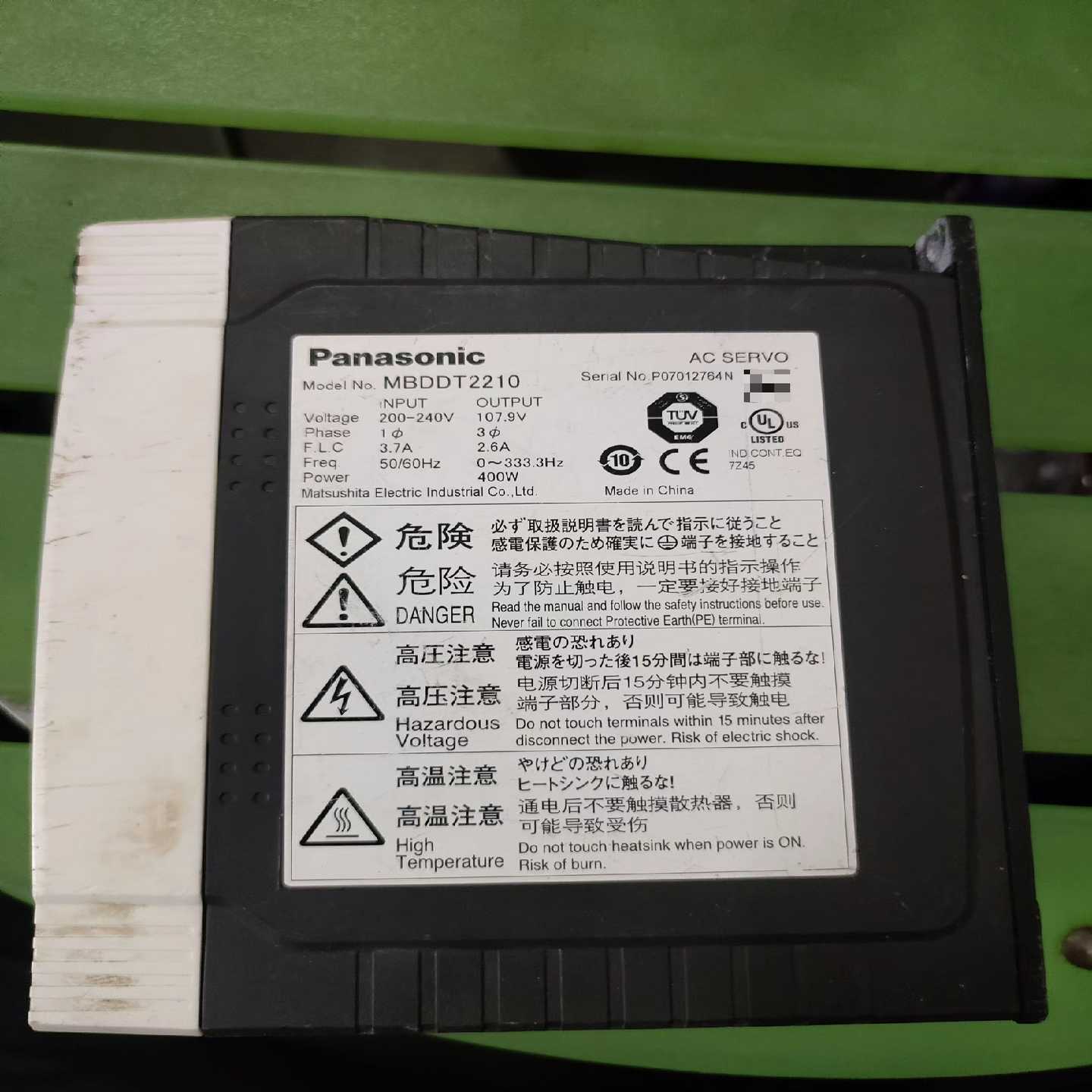 MBDDT2210松下伺服A4系列400w驱动器一台，成色--议价商品