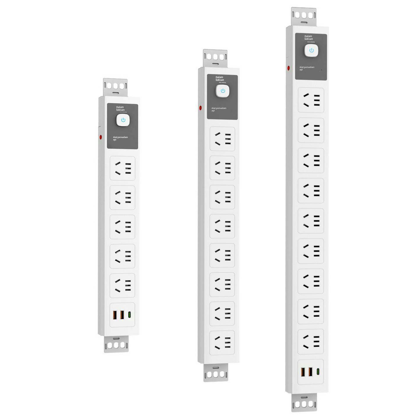 中座桌面电源排插16A大功率4000W插座接线板插线板6/8/10位拖线板