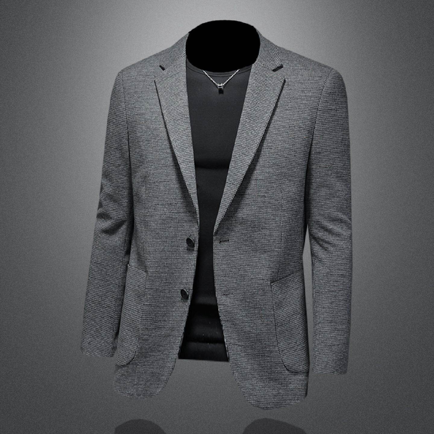 2026欧洲站千鸟格西装外套男秋季新款修身休闲西服高级感单件上衣