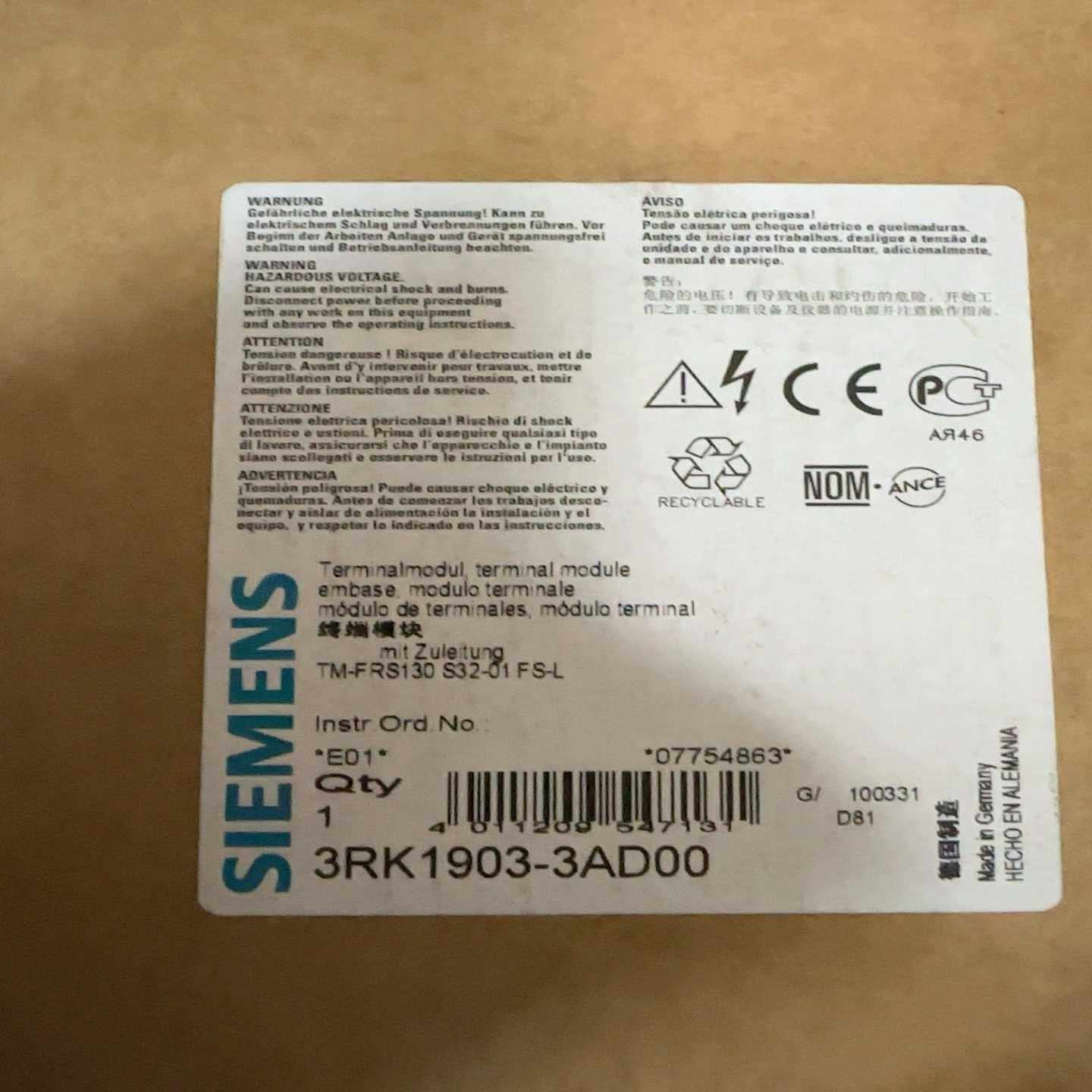 【议价】3RK1904-3AD00适用