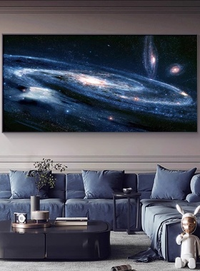 外太空宇宙银河系床头装饰画星空科幻房间布置儿童房墙面壁画挂画