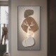 现代轻奢玄关装 饰画石来运转麋鹿简约高档客厅壁灯画走廊过道挂画