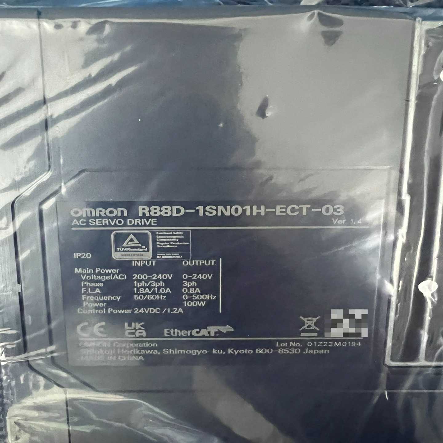 驱动器R88D-1SN01H-ECT-03 没包装（佳毅工控）