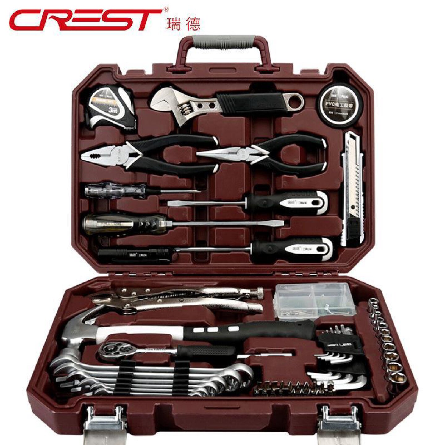 家用工具箱套装日常维修五金扳手螺丝刀钳子万能全套家庭大全组合