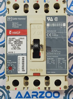 EatonCutlerHammer600V100A系列C电机断路器HMCP100R3C